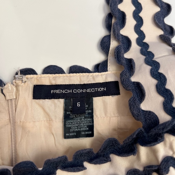French Connection “Ric Rac” Ivory and Blue Mini Dress 6 - Picture 5 of 5